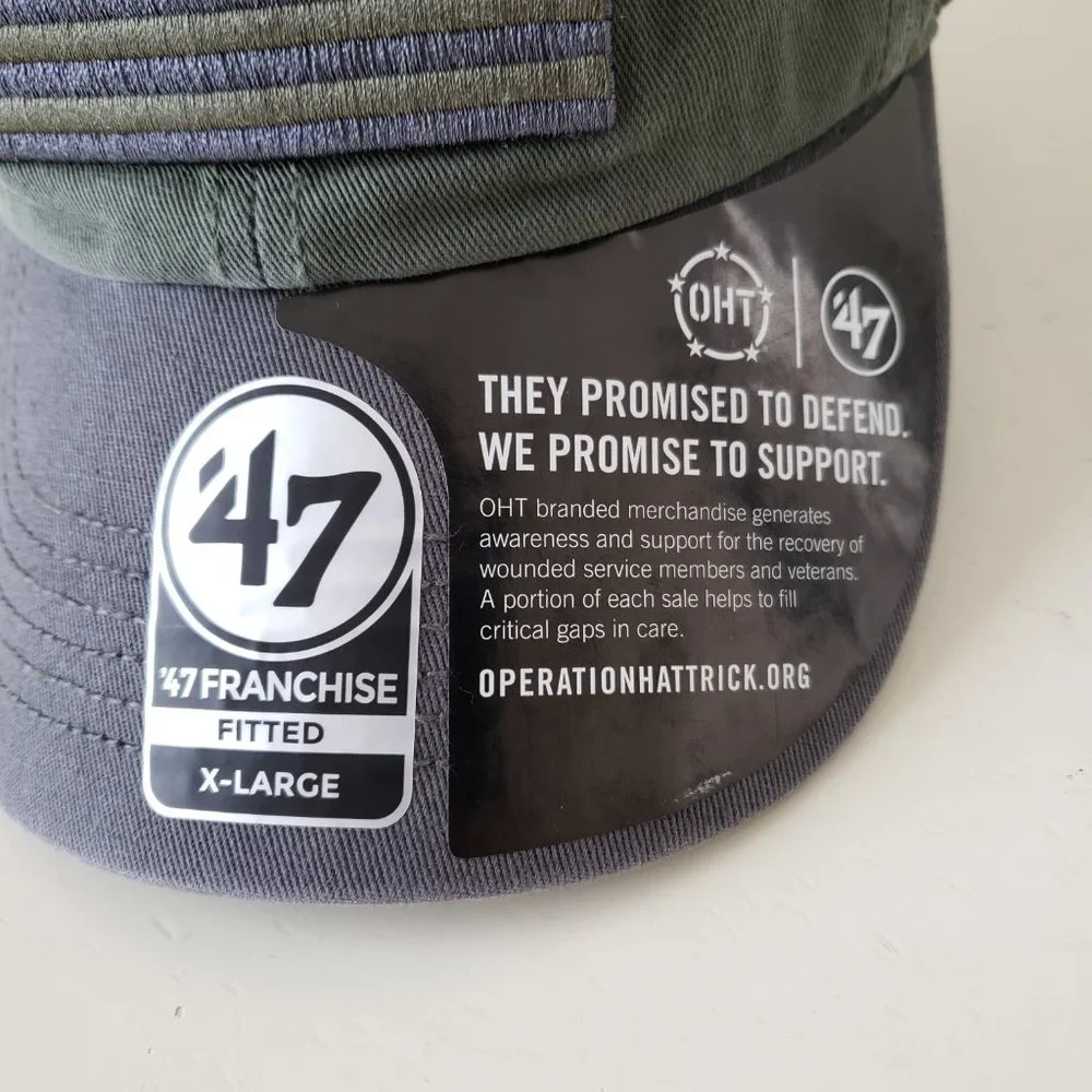 Operation Hat Trick OHT ‘47 Fitted Size XL Hat Cap USA Flag Military Green NWT - Picture 2 of 11